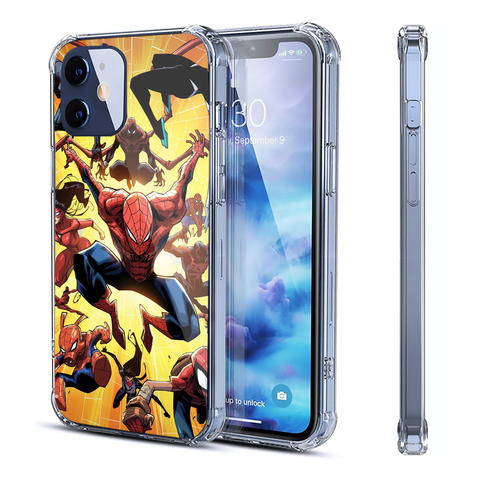 （画像用） Spider Man スパイダーマン 【iPhone 12シリーズ対応】透明スマホケース（クリアソフトケース）